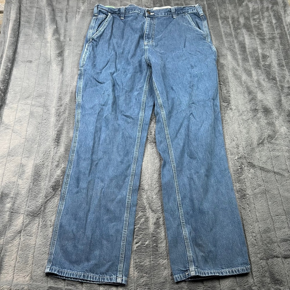 Carhartt B82-B3 Dungaree Fit Carpenter Jeans Men 36x30 Medium Wash Denim Utility